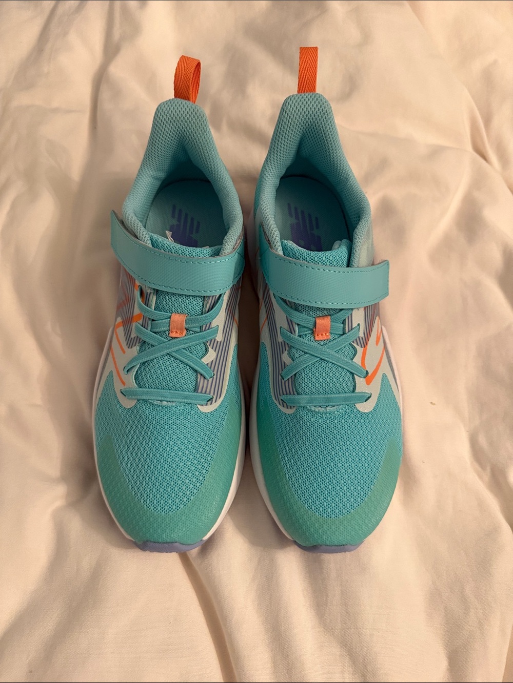 New Balance Aqua & Orange Athletic Sneakers